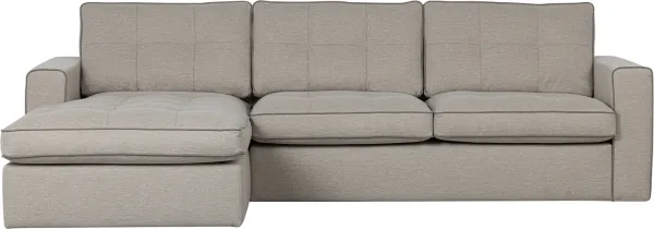 Lisa, Ecksofa links, natur, H87x170x280 cm, Stoff