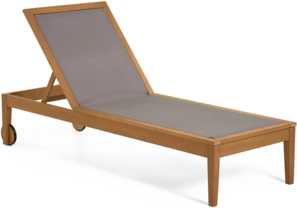 Caterin, Outdoor-Sonnenliege, grau, Massivholz