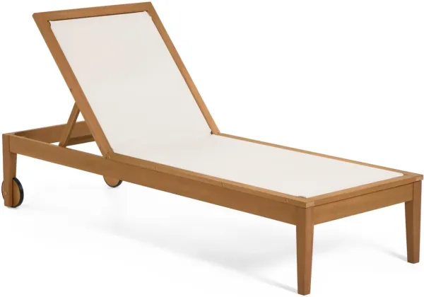 Caterin, Outdoor-Sonnenliege, weiß, Massivholz