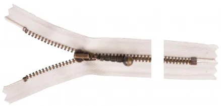 YKK Reißverschluss Antik Messing 12cm 4mm Natur