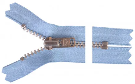 YKK Reißverschluss Aluminium 22cm 4mm Hellblau