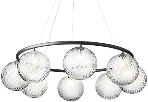 Nuura Miira 8 Circular Kronleuchter Felsgrau/Optisch Klar