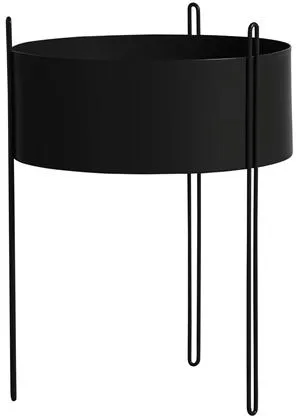 Woud Pidestall Blumentopf Groß Schwarz