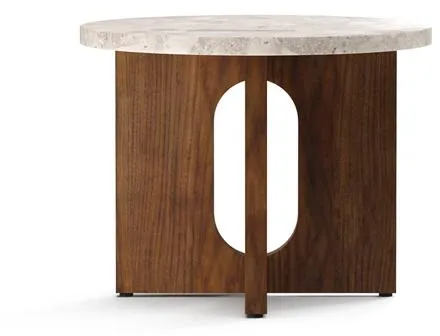 Audo Androgyne Runder Couchtisch Walnuss / Kunis Breccia