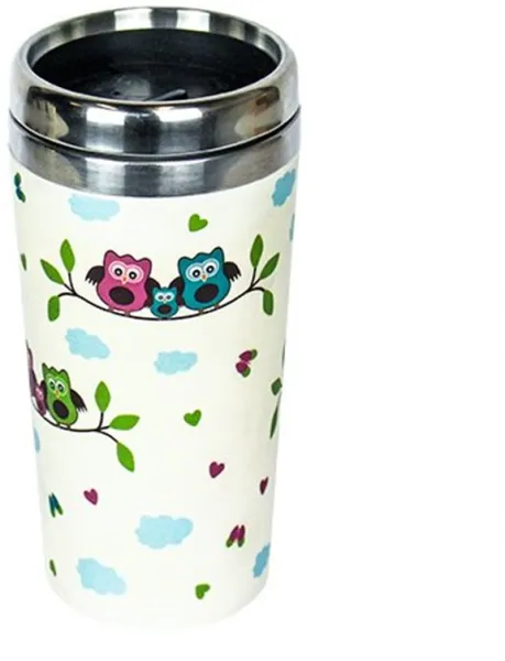 Bambus Thermo Cup Eulen (500 ml)