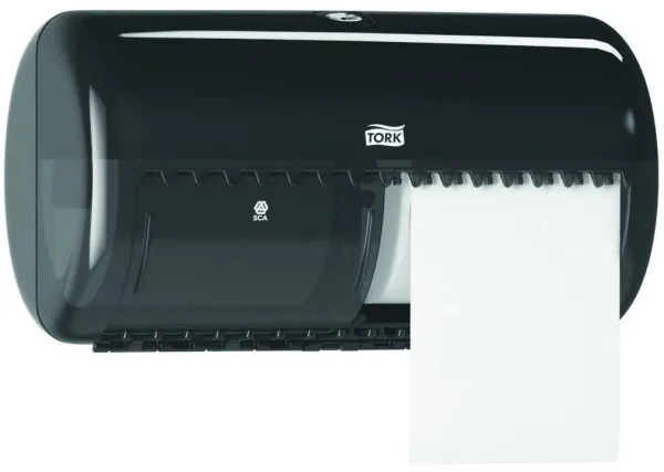 Tork Twin Spender, für Toilettenpapier, 2 Rollen, schwarz, T4